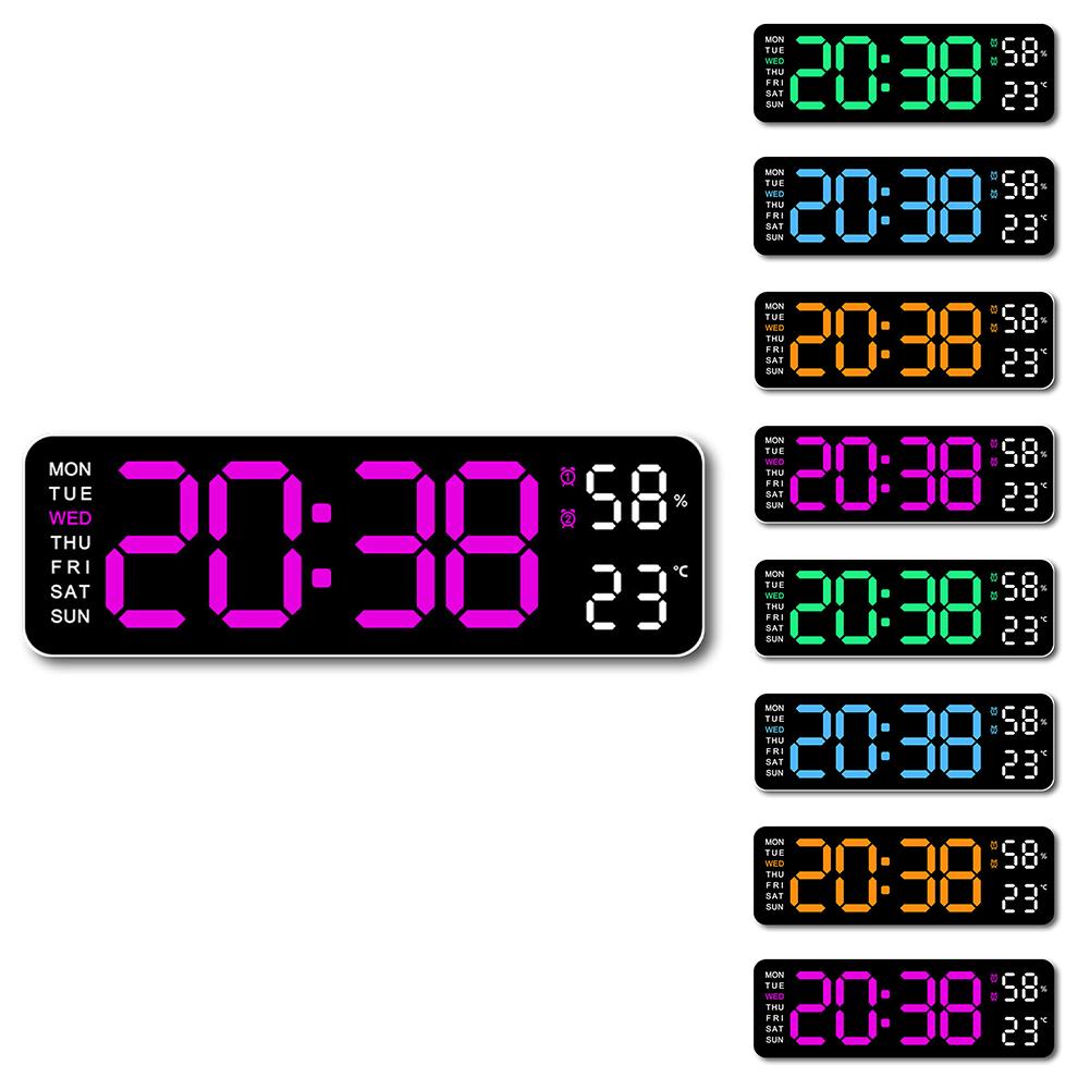 Digital Clock LED Electronic Alarm Clock, Date, Time, Week, Temperature, And Humidity Display, Modern Desk And Wall Clock Black shell rose red
Digital Clock LED Electronic Alarm Clock, Date, Time, Week, Temperature, And Humidity Display, Modern Desk And Wall Clock Black shell rose red