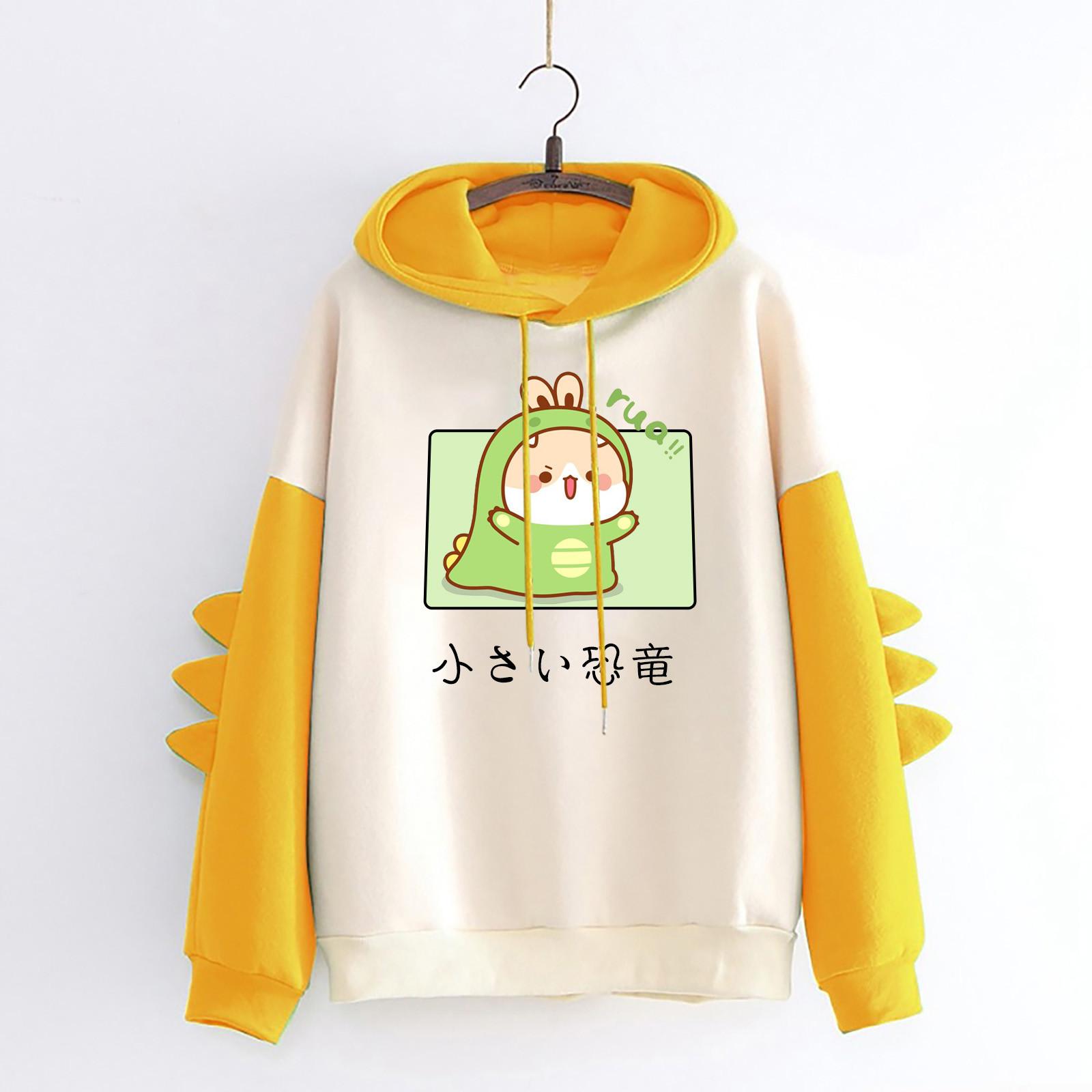 Модная женская повседневная толстовка с капюшоном и принтом с длинным рукавом Kawaii Толстовка с динозавром Топы L жёлтый
Модная женская повседневная толстовка с капюшоном и принтом с длинным рукавом Kawaii Толстовка с динозавром Топы L жёлтый