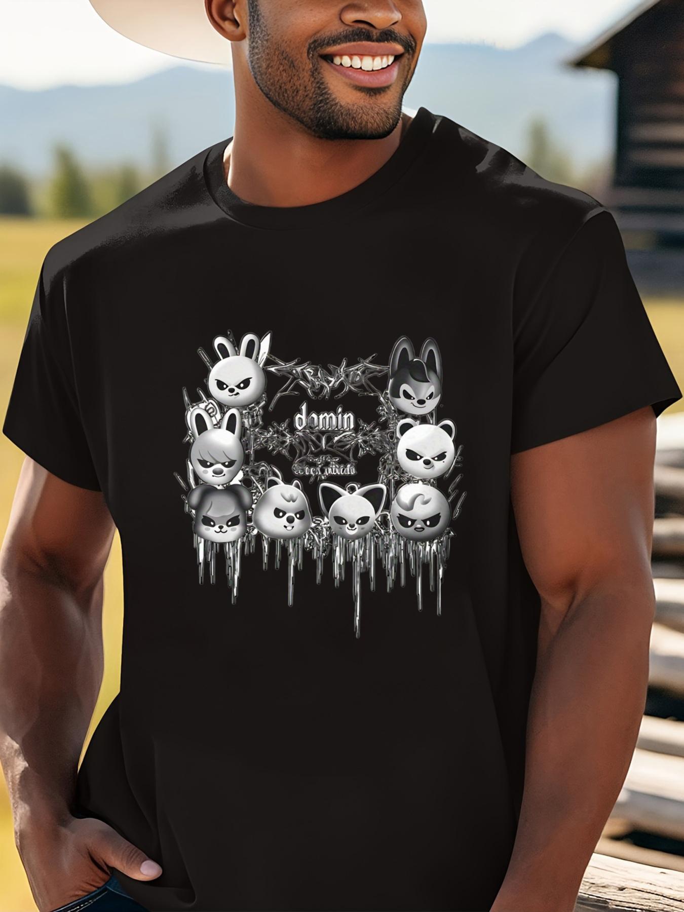 Oversized Black T-Shirt Featuring a Vintage Design with K-Pop Group Characters And Korean Writing. This Casual Round Neck Top Is Perfect for Adults XL
Oversized Black T-Shirt Featuring a Vintage Design with K-Pop Group Characters And Korean Writing. This Casual Round Neck Top Is Perfect for Adults XL