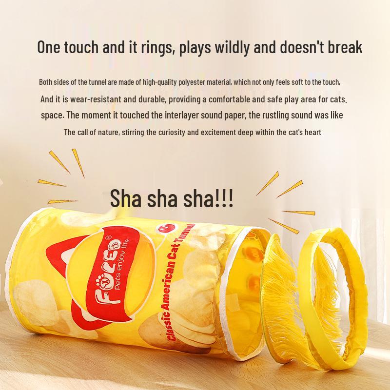 Cat Toy Tunnel: Interactive Maze & Teaser Wand for Boredom Relief, Bite-Resistant Kitten Play Tunnel Original Flavor Chip Tunnel
Cat Toy Tunnel: Interactive Maze & Teaser Wand for Boredom Relief, Bite-Resistant Kitten Play Tunnel Original Flavor Chip Tunnel