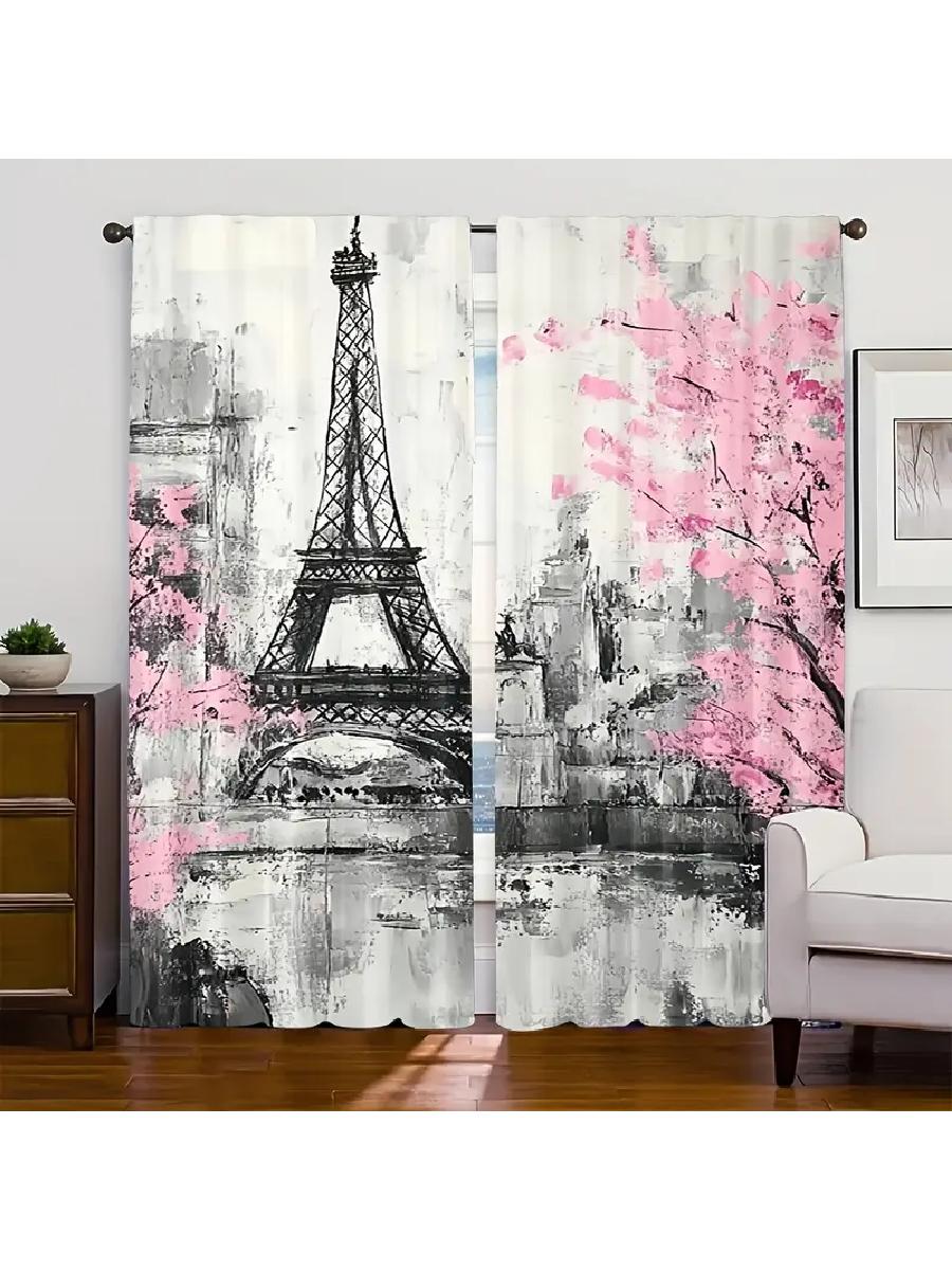 2pcs Artistic Paris Eiffel Tower Printed Curtains, Designed for Light Filtering, Quality Material, Ideal for Travel-Themed Home 24x59in(60x150CM)x2&Rod Pocket
2pcs Artistic Paris Eiffel Tower Printed Curtains, Designed for Light Filtering, Quality Material, Ideal for Travel-Themed Home 24x59in(60x150CM)x2&Rod Pocket