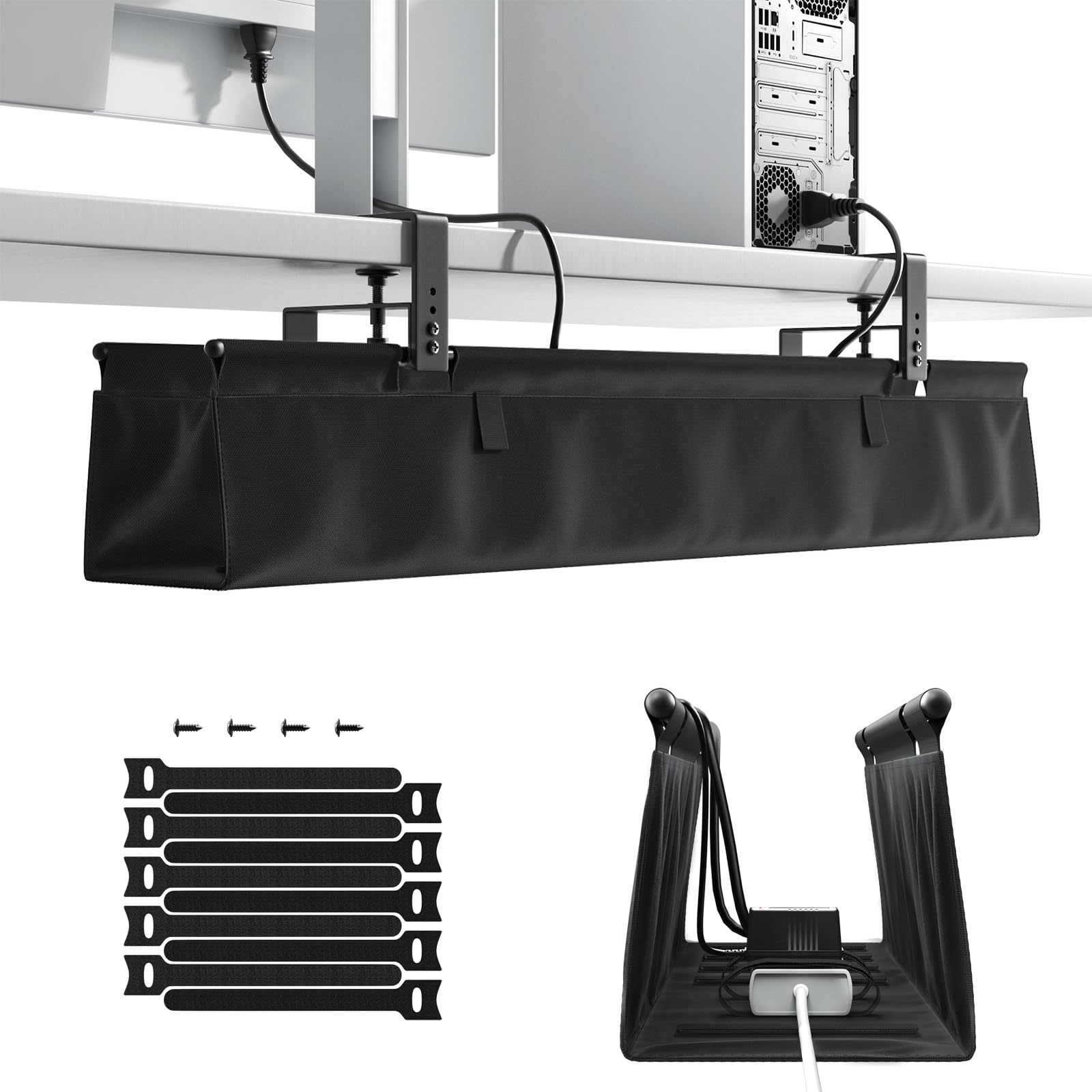 ACCURTEK Cable Tray, Under-Desk Cord Storage, Canvas Fabric, Clamp and Screw Mounting, Easy Installation, 91.3cm Wide, Under-Desk Cable Management Rac
ACCURTEK Cable Tray, Under-Desk Cord Storage, Canvas Fabric, Clamp and Screw Mounting, Easy Installation, 91.3cm Wide, Under-Desk Cable Management Rac