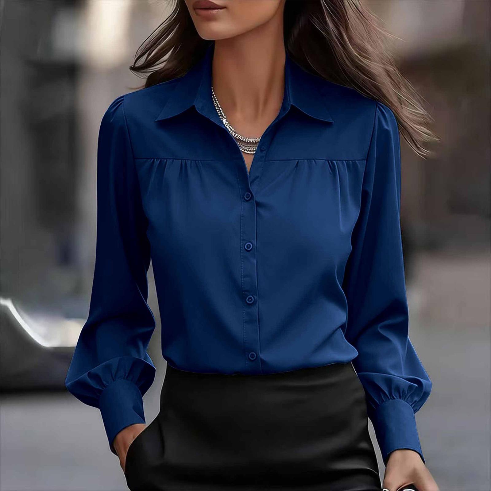 Women s Fashionable Solid Color Lapel Casual Button Long Sleeved Shirt Top XL Темно-синій
Women s Fashionable Solid Color Lapel Casual Button Long Sleeved Shirt Top XL Темно-синій