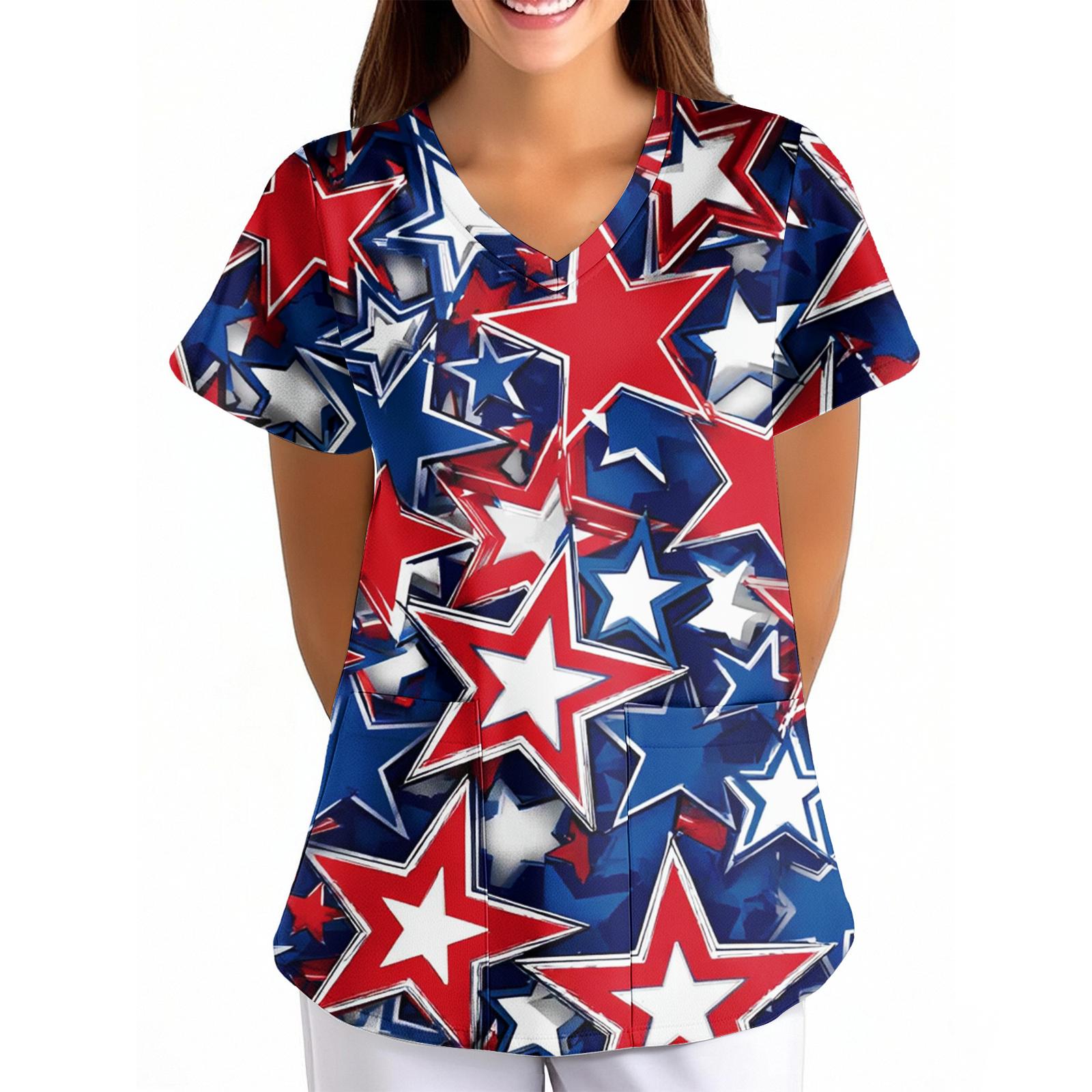 Women s Independence Day Printed Loose V-Neck Pocket Short-Sleeved Clothing XL
Women s Independence Day Printed Loose V-Neck Pocket Short-Sleeved Clothing XL