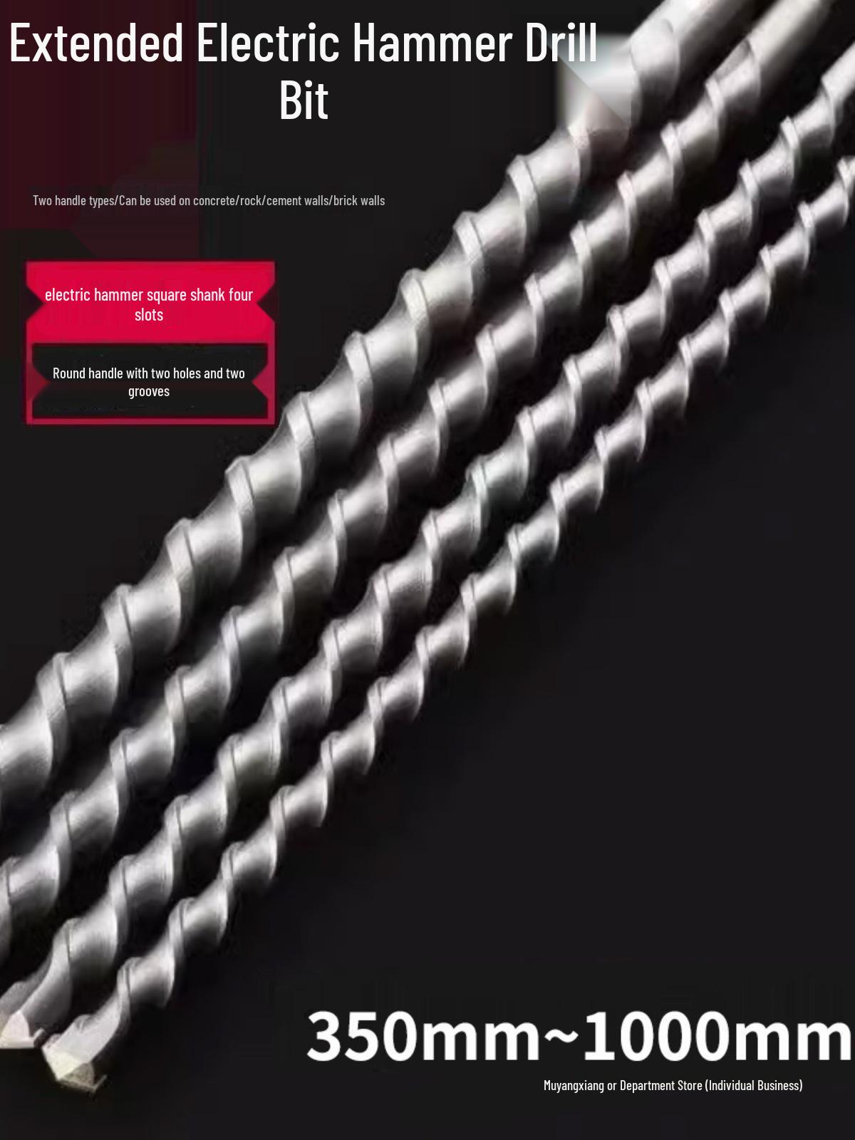 Extra Long 500mm Electric Hammer Drill Bit, Four-Groove Impact, Square/Round Shank, Alloy Tip for Concrete Drilling Square Shank 8x350mm
Extra Long 500mm Electric Hammer Drill Bit, Four-Groove Impact, Square/Round Shank, Alloy Tip for Concrete Drilling Square Shank 8x350mm