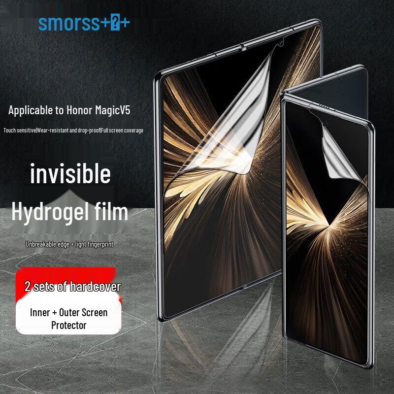 Smorss Hydrogel Screen Protector for Honor Magic V5 (Inner & Outer Screen, 2-Pack)
Smorss Hydrogel Screen Protector for Honor Magic V5 (Inner & Outer Screen, 2-Pack)