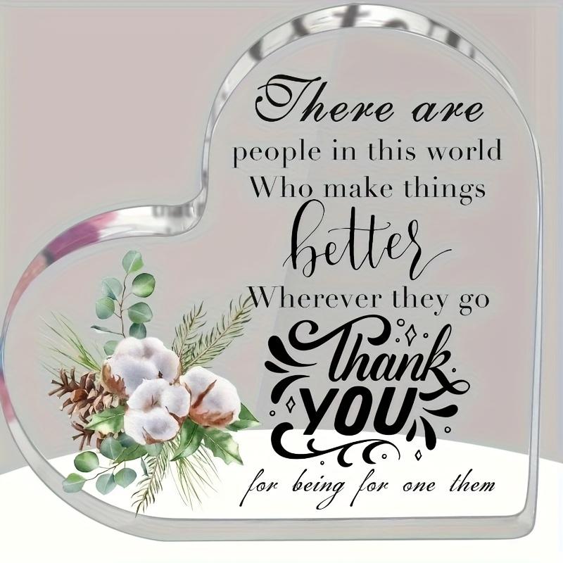 Heart-Shaped Plaque - Thank You Gift for Women, Boss, Teacher, Doctor, Nurse, Volunteer, Manager, Colleague, Nurseries, Home Desk Living Room Acryl 10*10cm
Heart-Shaped Plaque - Thank You Gift for Women, Boss, Teacher, Doctor, Nurse, Volunteer, Manager, Colleague, Nurseries, Home Desk Living Room Acryl 10*10cm