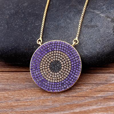 Nidin Fashion Round Full Zircon Charm Lucky Turkish Blue Evil Eye Pendant Rhinestone Choker Necklace Green/Purple/Violet Colors Фіолетовий
Nidin Fashion Round Full Zircon Charm Lucky Turkish Blue Evil Eye Pendant Rhinestone Choker Necklace Green/Purple/Violet Colors Фіолетовий