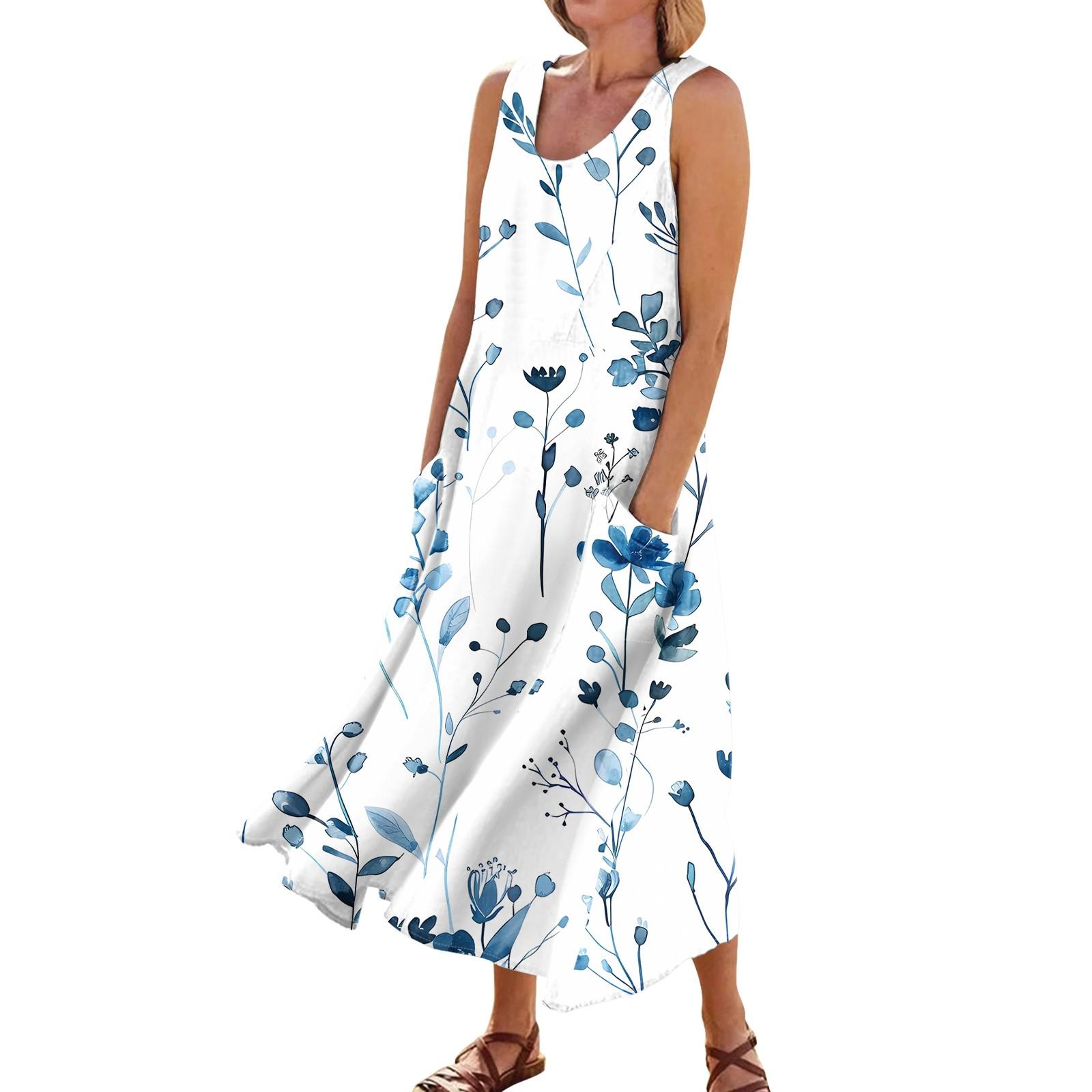Sleeveless Dress For Women Women s Summer Casual Fashion Printed Sleeveless Round Neck Pocket Dress XL білий
Sleeveless Dress For Women Women s Summer Casual Fashion Printed Sleeveless Round Neck Pocket Dress XL білий
