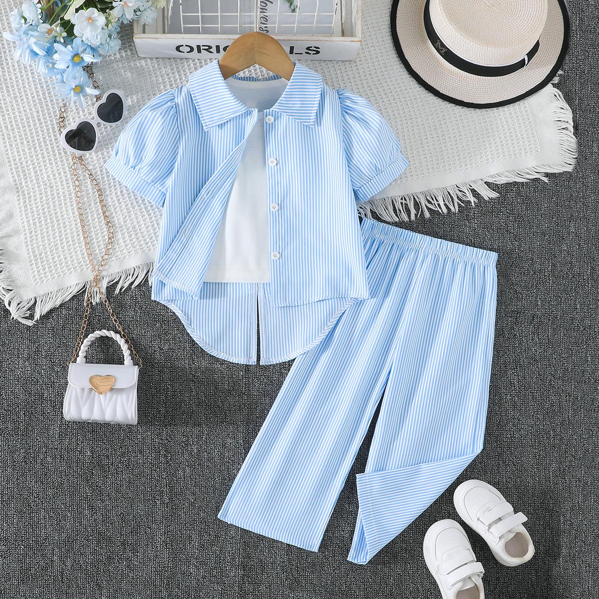 Girls Clothing Blue and White Striped Two-Piece Shirt Set Girls Striped Shirt + Wide-Leg Pants 8Y синій
Girls Clothing Blue and White Striped Two-Piece Shirt Set Girls Striped Shirt + Wide-Leg Pants 8Y синій