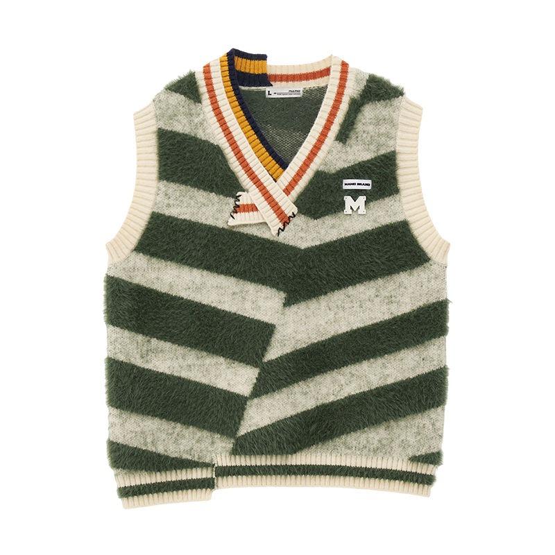 Ladies Striped V-neck Plush Vest Japanese Contrasting Casual Woman Sweater Autumn Lazy Style Pullover Female Knitted Top one size зелений
Ladies Striped V-neck Plush Vest Japanese Contrasting Casual Woman Sweater Autumn Lazy Style Pullover Female Knitted Top one size зелений