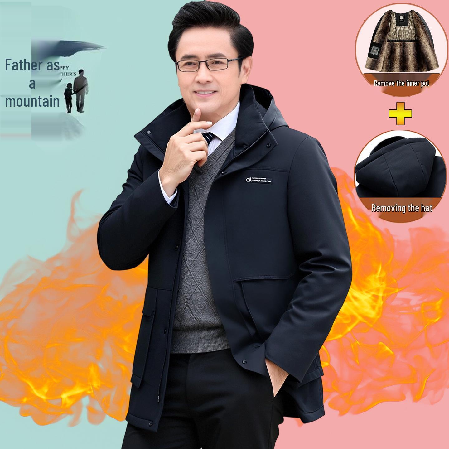 Men s Black & Gold Fleece-Lined Winter Jacket: Business Casual, Warm Cotton, Heat-Retaining, Perfect for Middle-Aged Wear. 170/Recommended 100-120 lbs
Men s Black & Gold Fleece-Lined Winter Jacket: Business Casual, Warm Cotton, Heat-Retaining, Perfect for Middle-Aged Wear. 170/Recommended 100-120 lbs