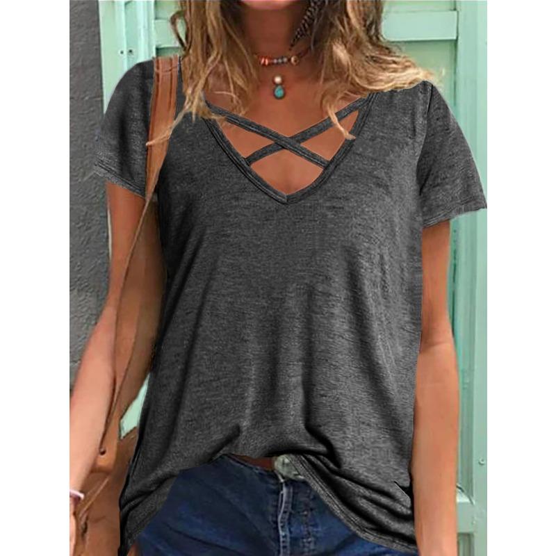 YYFS женские модные повседневные летние весенние однотонные блузки и рубашки с короткими рукавами и v-образным вырезом с принтом L серый
YYFS женские модные повседневные летние весенние однотонные блузки и рубашки с короткими рукавами и v-образным вырезом с принтом L серый