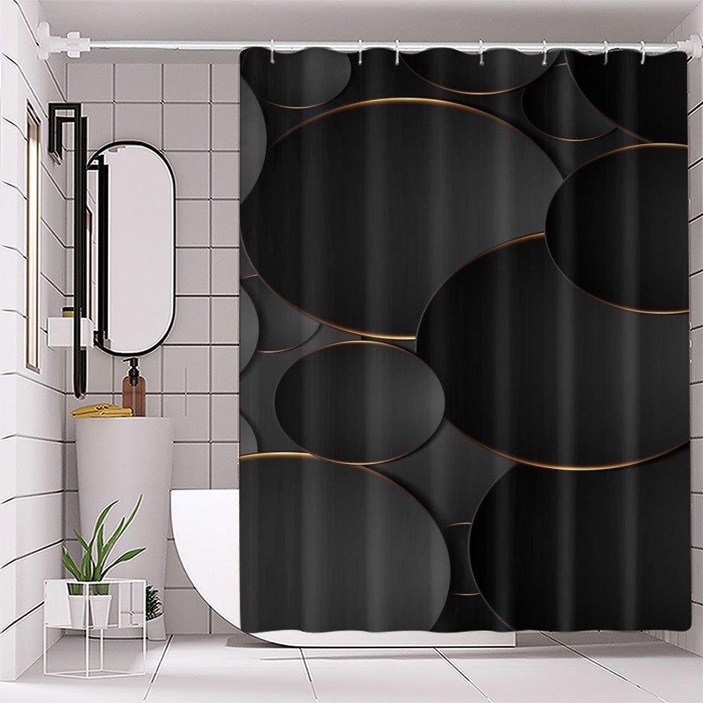 Dark Black And Golden Circular Shape Shower Curtain Washable Dirt-Resistant Shower Head Waterproof Polyester Bath Curtain W60H190(CM)-1 Pcs
Dark Black And Golden Circular Shape Shower Curtain Washable Dirt-Resistant Shower Head Waterproof Polyester Bath Curtain W60H190(CM)-1 Pcs