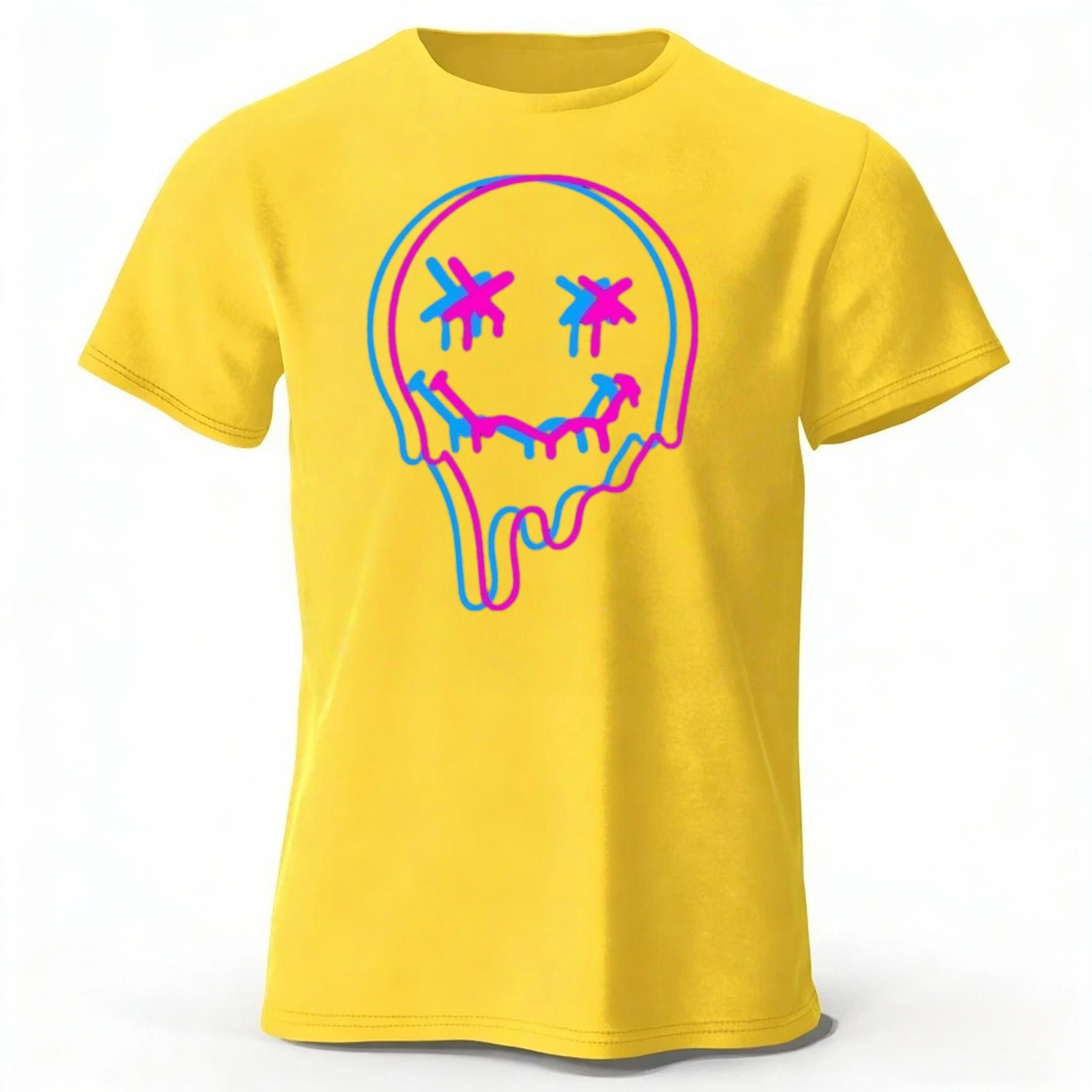 Neon Melting Smiley Face Cotton Short Sleeves Men Loose Oversized Comfortable Sports T-shirt Street Casual Tops L жёлтый
Neon Melting Smiley Face Cotton Short Sleeves Men Loose Oversized Comfortable Sports T-shirt Street Casual Tops L жёлтый