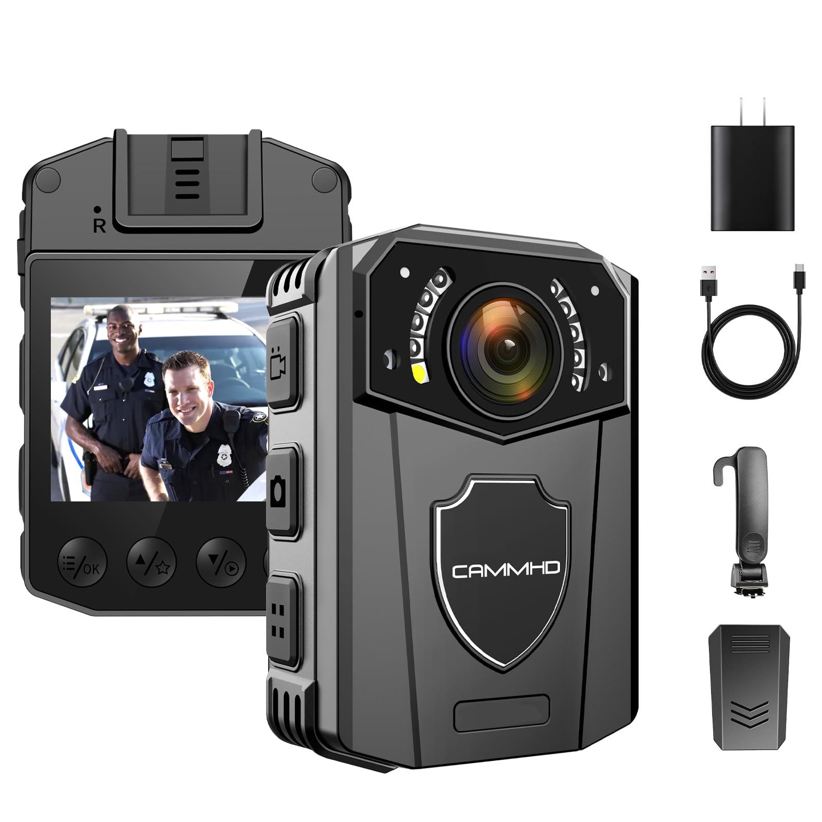 CAMMHD 1440P 32GB Police Body Camera 3000mAh Hours Continuous Use IP65 Waterproof Night Vision Wide Angle Suitable for Police Law Enforcement Security
CAMMHD 1440P 32GB Police Body Camera 3000mAh Hours Continuous Use IP65 Waterproof Night Vision Wide Angle Suitable for Police Law Enforcement Security