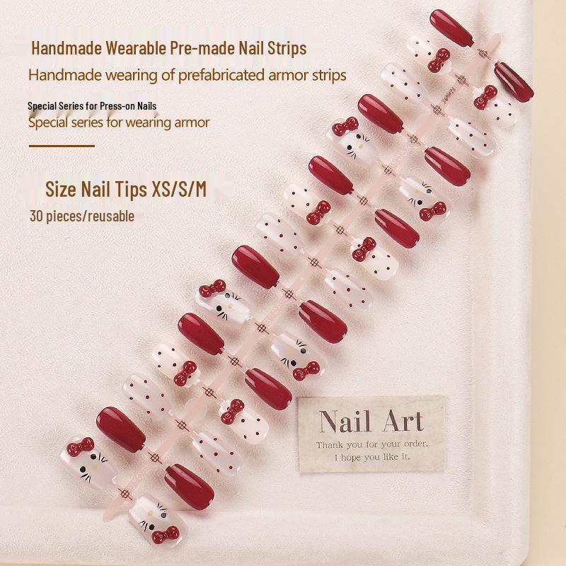 Xiaohongshu Cat Eye Cartoon Bow Manicure – Autumn/Winter Wearable Handmade Short Nail Tips Glue Kit
Xiaohongshu Cat Eye Cartoon Bow Manicure – Autumn/Winter Wearable Handmade Short Nail Tips Glue Kit