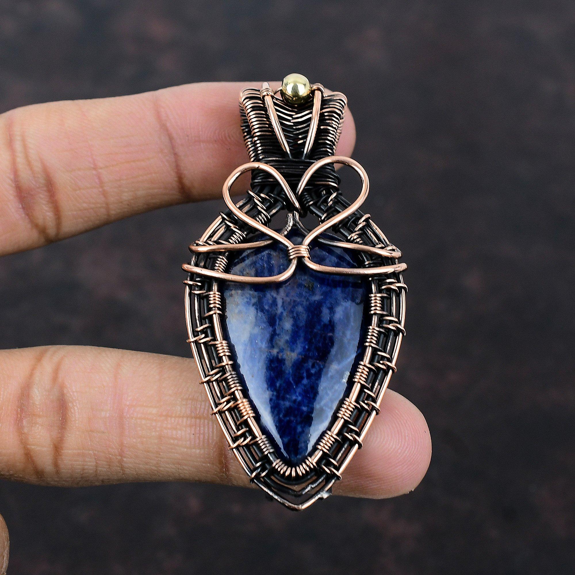 Sodalite Gemstone Pendant Copper Wire Wrapped Pendant Handmade Pendant Wire Wrap Jewelry Unique Pendant Gift For Mom Sodalite Copper Jewelry
Sodalite Gemstone Pendant Copper Wire Wrapped Pendant Handmade Pendant Wire Wrap Jewelry Unique Pendant Gift For Mom Sodalite Copper Jewelry
