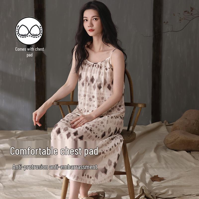 Lyocell Summer V-Neck Spaghetti Strap Nightgown for Women - Breathable, Loose & Casual Pajama Set Size XXL
Lyocell Summer V-Neck Spaghetti Strap Nightgown for Women - Breathable, Loose & Casual Pajama Set Size XXL