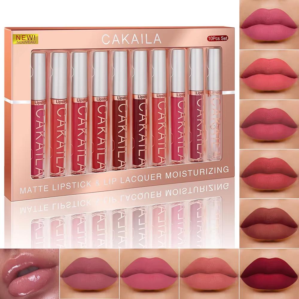 CAKAILA 10pcs/set Nude Lip Gloss Matte Velvet Lipstick Waterproof Long-lasting Liquid Lipstick Women Moist Lip Tint 01#
CAKAILA 10pcs/set Nude Lip Gloss Matte Velvet Lipstick Waterproof Long-lasting Liquid Lipstick Women Moist Lip Tint 01#