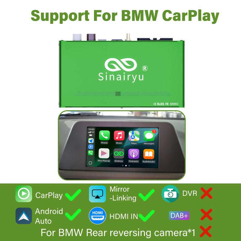 Sinairyu Беспроводной CarPlay Android Auto DAB DVR HDMI комплект совместим с BMW 1-7 серии X1 X3 X5 X6 NBT Mirror-Link Without DVR/DAB/Camera
Sinairyu Беспроводной CarPlay Android Auto DAB DVR HDMI комплект совместим с BMW 1-7 серии X1 X3 X5 X6 NBT Mirror-Link Without DVR/DAB/Camera