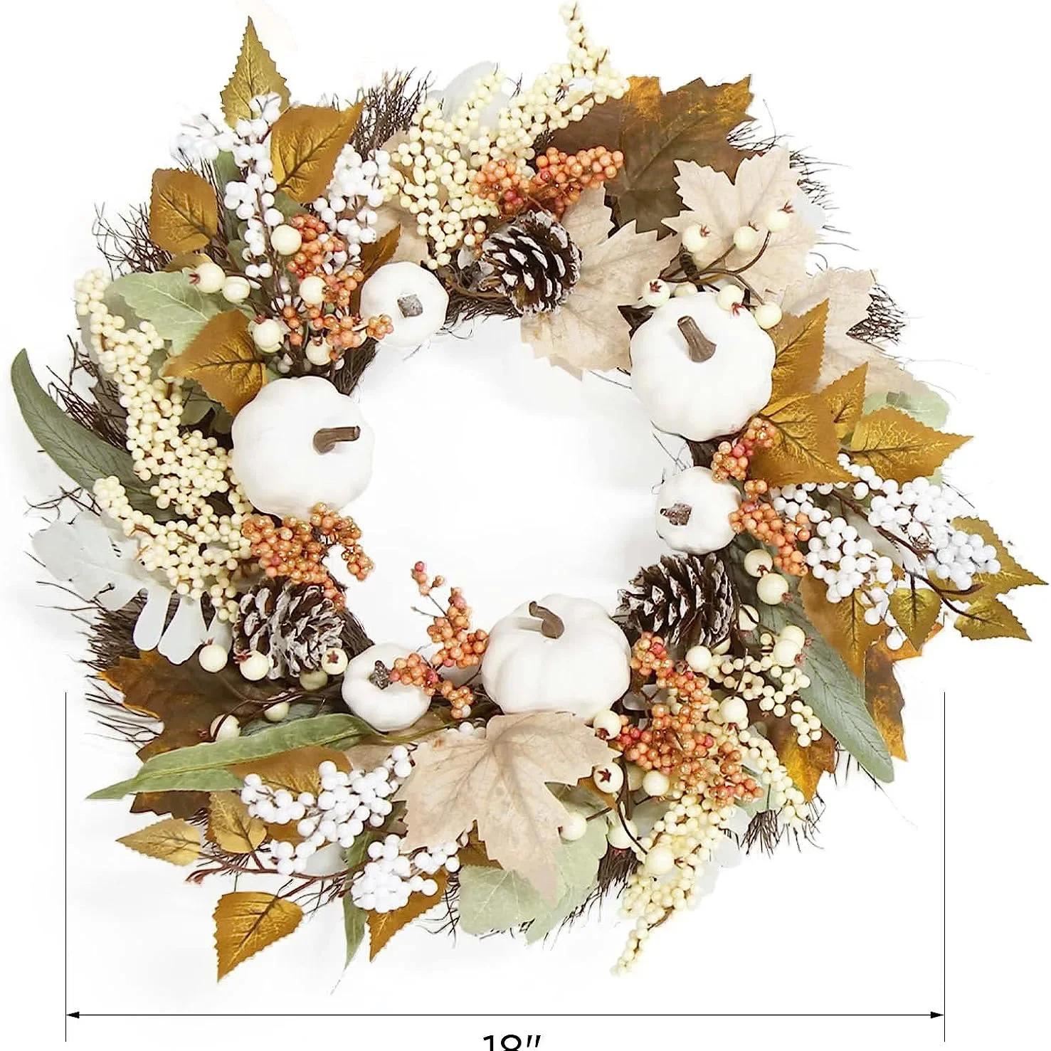 2025 New Autumn Thanksgiving Maple Leaf Pine Cone Wreath With Berry White Maple Leaf Pumpkin Decoration Wall Hanging Door 35cm
2025 New Autumn Thanksgiving Maple Leaf Pine Cone Wreath With Berry White Maple Leaf Pumpkin Decoration Wall Hanging Door 35cm