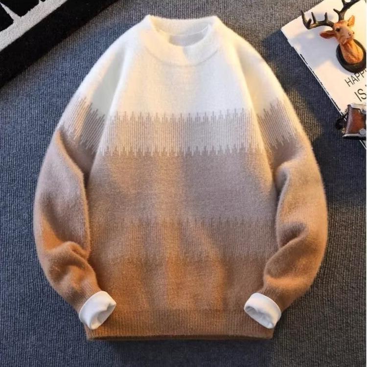 Men s Trendy Gradient Three-Color Mink Velvet Sweater - Autumn/Winter Warm Knitwear, Casual Thick Base Layer. XL темного кольору хакі
Men s Trendy Gradient Three-Color Mink Velvet Sweater - Autumn/Winter Warm Knitwear, Casual Thick Base Layer. XL темного кольору хакі
