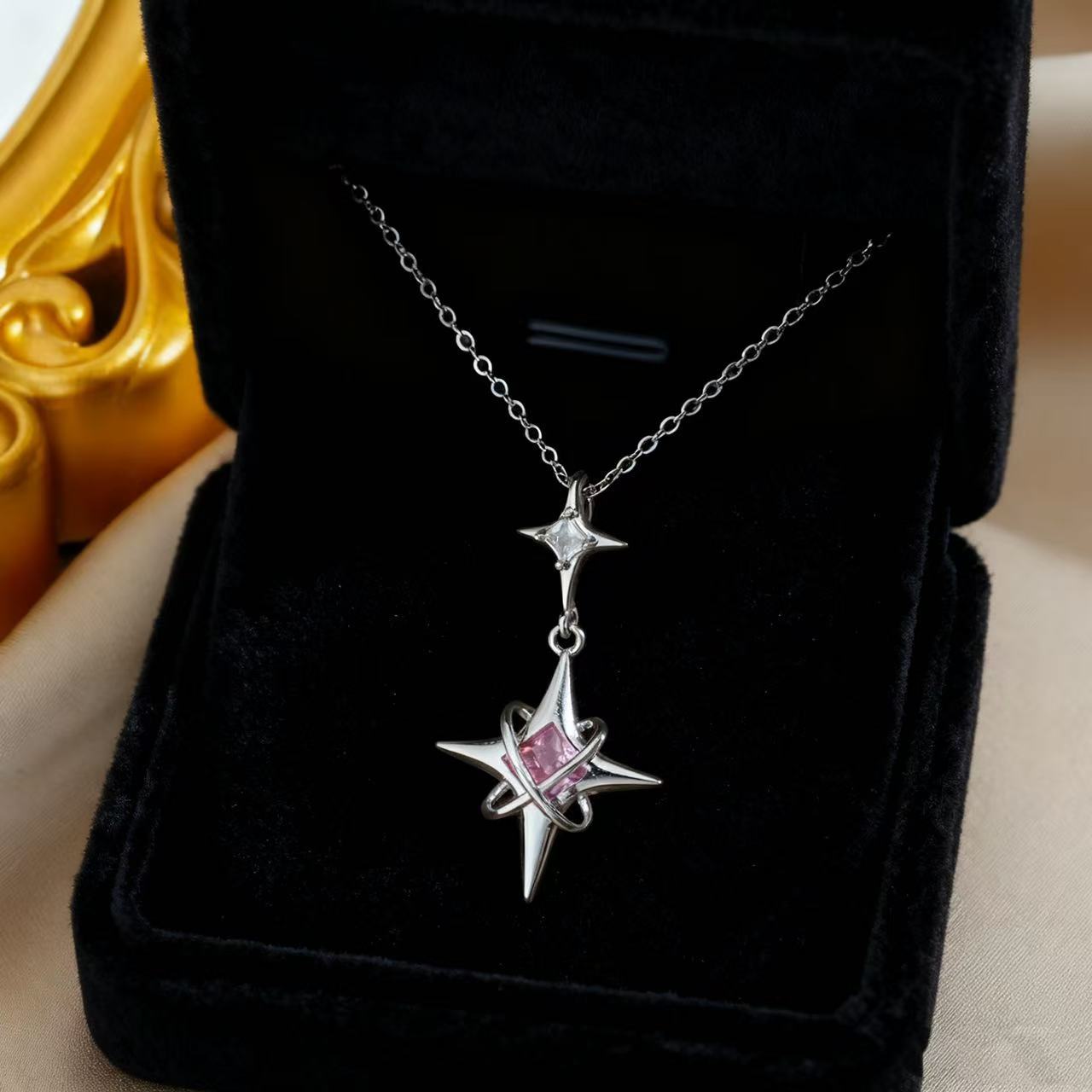 Sweet And Edgy Cosmic Star Titanium Steel Necklace For Women Luxury Elegant Pendant Chain Versatile Accessory
Sweet And Edgy Cosmic Star Titanium Steel Necklace For Women Luxury Elegant Pendant Chain Versatile Accessory