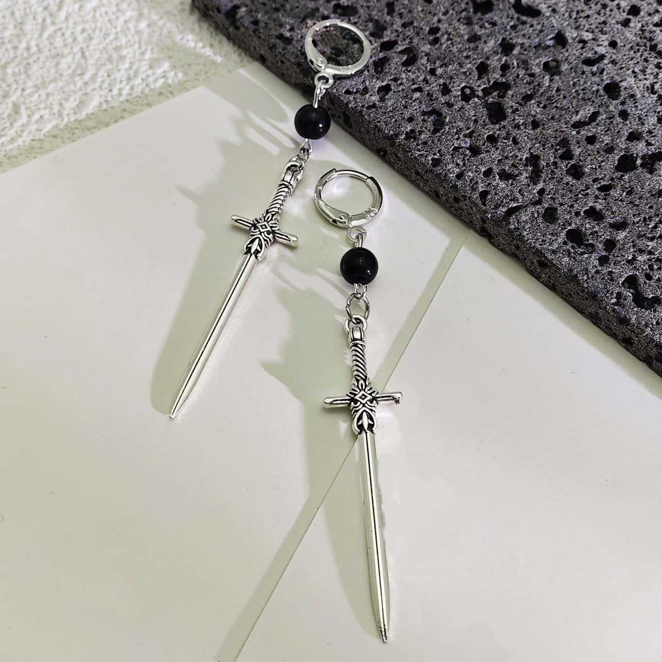 Dark Aesthetics Gothic Sliver Color Cross Sword Pendant Dangle Earrings for Women Halloween Witchcraft Jewelry Rock Accessory
Dark Aesthetics Gothic Sliver Color Cross Sword Pendant Dangle Earrings for Women Halloween Witchcraft Jewelry Rock Accessory