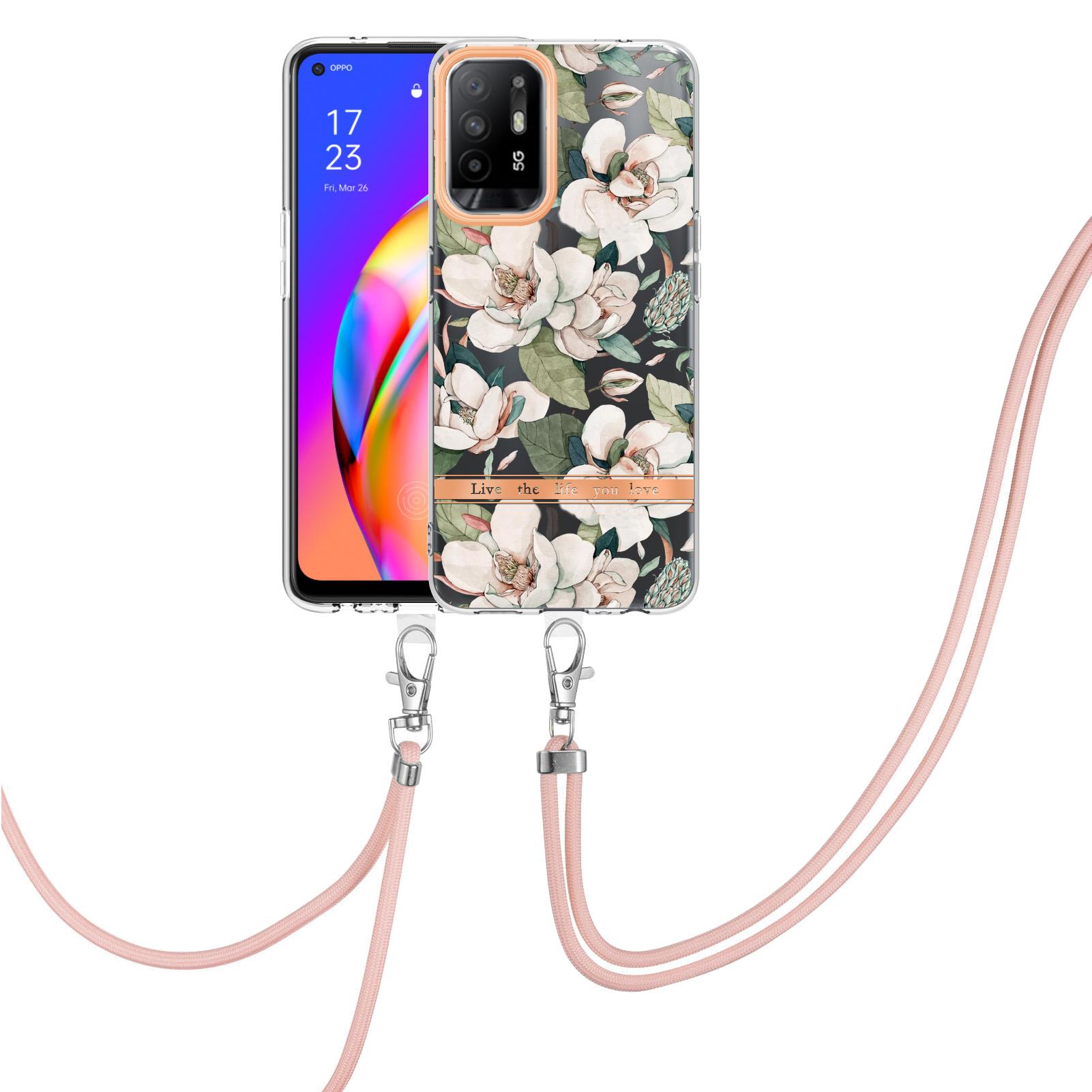 For Oppo A94 5G,Case with Shoulder Strap IMD IML Flower Pattern TPU Back Cover HC001 Green Gardenia
For Oppo A94 5G,Case with Shoulder Strap IMD IML Flower Pattern TPU Back Cover HC001 Green Gardenia