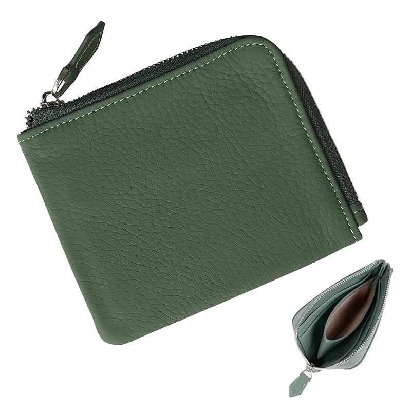 leather mini wallet men s genuine leather L-shaped zipper palm size card storage coin billfold cowhide Skimming measures compact gentleman (green)
leather mini wallet men s genuine leather L-shaped zipper palm size card storage coin billfold cowhide Skimming measures compact gentleman (green)