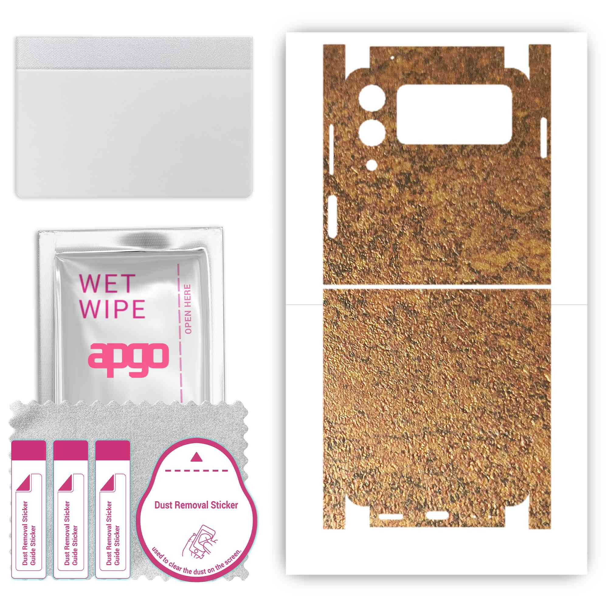 apgo Protective Skin Sticker for the back+sides compatible with Samsung Galaxy Z Flip 3, Full Wrap Film, Foil, Vinyl - Pattern Rusty Copper
apgo Protective Skin Sticker for the back+sides compatible with Samsung Galaxy Z Flip 3, Full Wrap Film, Foil, Vinyl - Pattern Rusty Copper