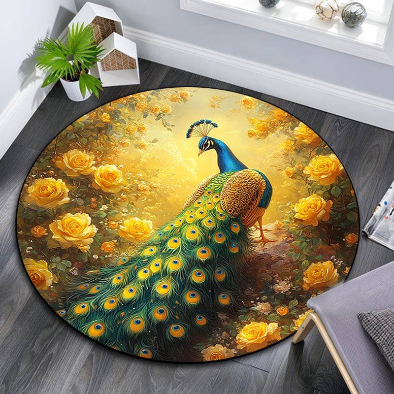 Peacock Round Area Rug,Carpet Rug for Living Room Bedroom Sofa Playroom Decor,Non-slip Floor Mat 80cmx80cm
Peacock Round Area Rug,Carpet Rug for Living Room Bedroom Sofa Playroom Decor,Non-slip Floor Mat 80cmx80cm