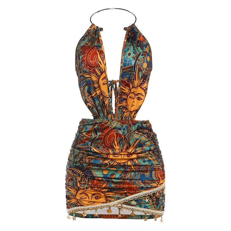 European and American Style 2026 Summer Amazon New Creative 3D Digital Print Deep V Sexy Hot Girl Halter Neck Dress Color (Ready to Ship - Restocked!) S
European and American Style 2026 Summer Amazon New Creative 3D Digital Print Deep V Sexy Hot Girl Halter Neck Dress Color (Ready to Ship - Restocked!) S