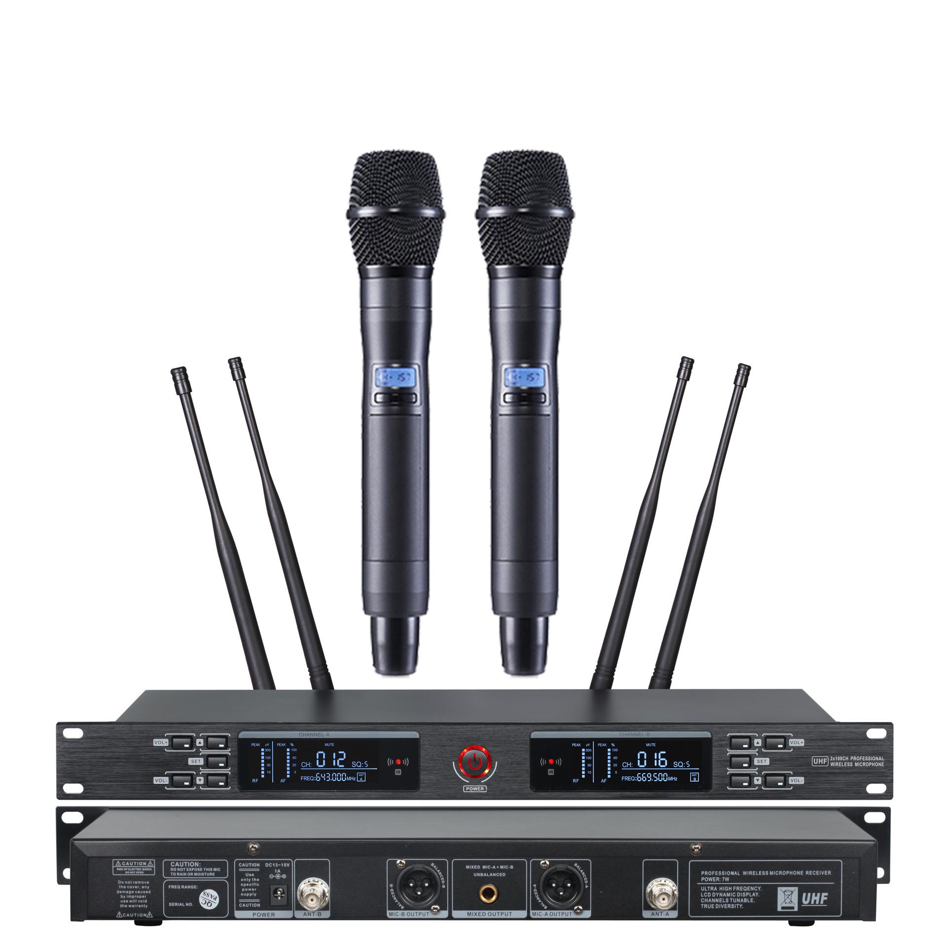 Wireless True Diversity Dual Microphone System UR3000 with UR200 Handheld
Wireless True Diversity Dual Microphone System UR3000 with UR200 Handheld