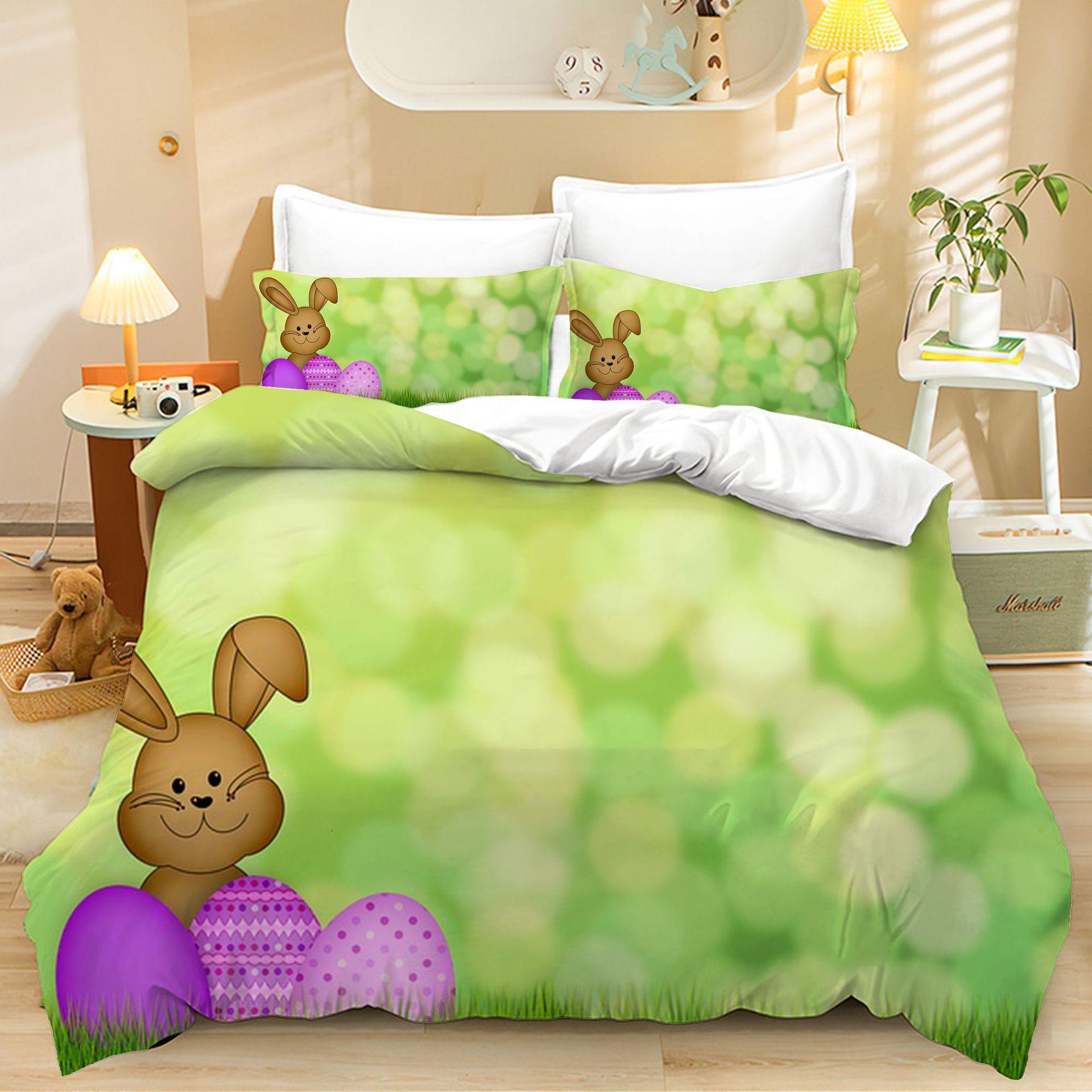 Home Textiles Three-Piece Green Bunny Cartoon Digital Printing Quilt Pillowcase Bedding 90 * 200 two-piece set
Home Textiles Three-Piece Green Bunny Cartoon Digital Printing Quilt Pillowcase Bedding 90 * 200 two-piece set