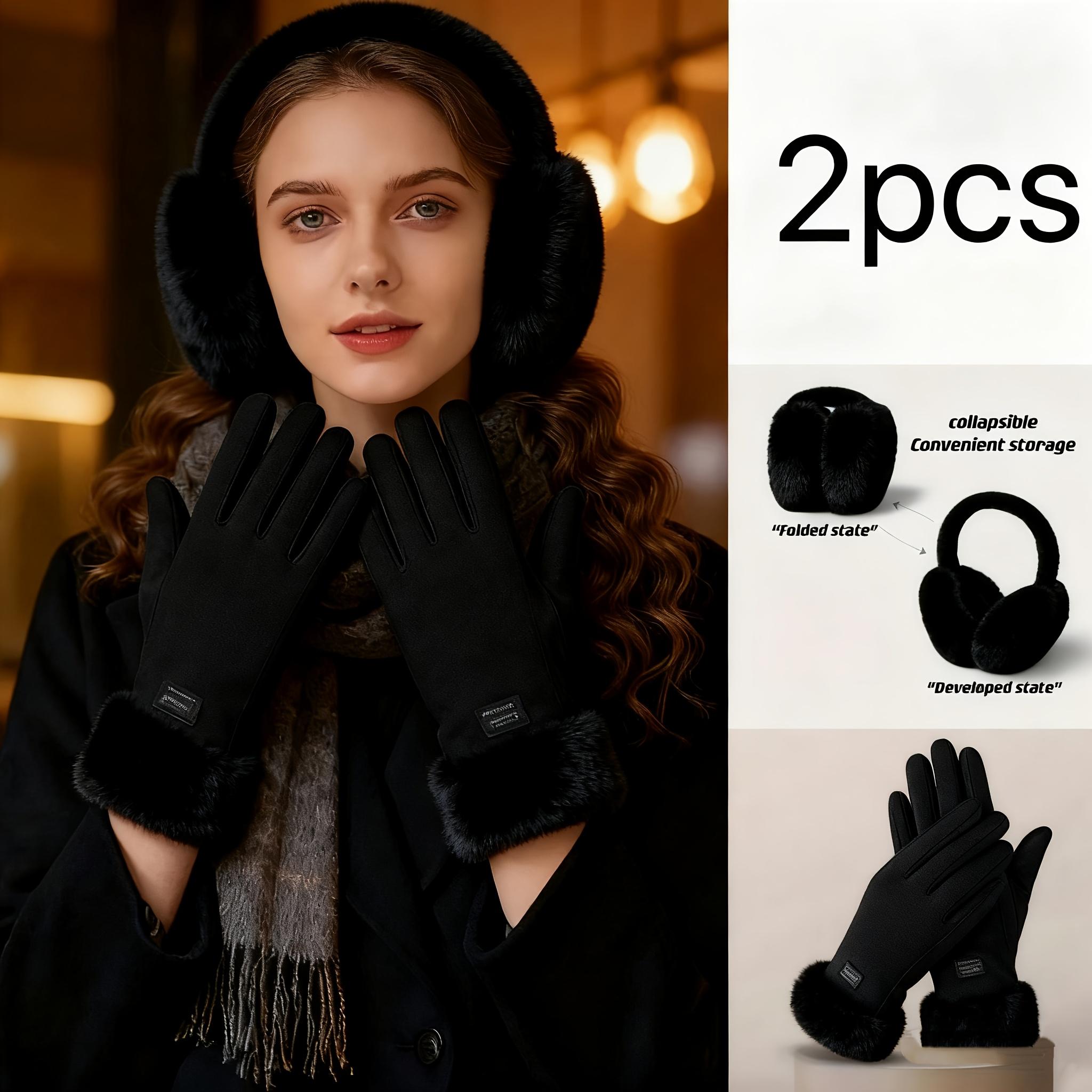 New 2pcs Women s Winter Warm Gloves and Ear Muffs Set, Foldable Portable Adjustable Elastic Fit Ear Muffs, Touchscreen Anti-Slip чорний
New 2pcs Women s Winter Warm Gloves and Ear Muffs Set, Foldable Portable Adjustable Elastic Fit Ear Muffs, Touchscreen Anti-Slip чорний