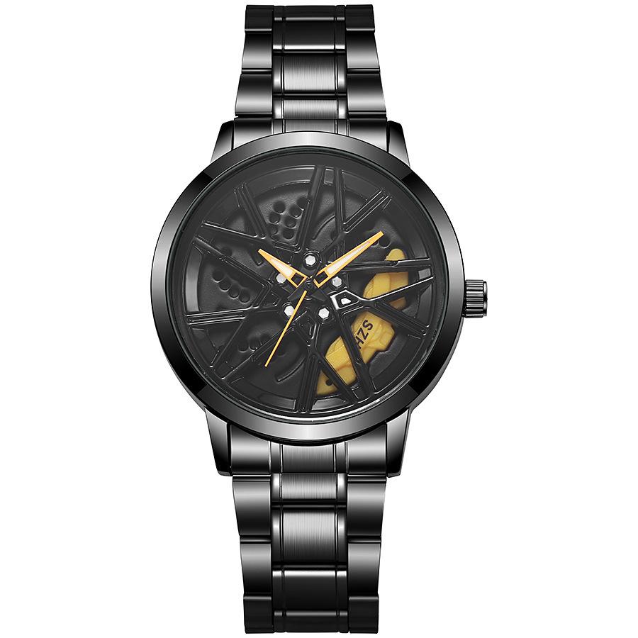 Модные мужские часы с автомобильным колесом, Роскошные мужские спортивные водонепроницаемые кварцевые наручные часы, Часы с колесной ступицей из нержавеющей стали жёлтый
Модные мужские часы с автомобильным колесом, Роскошные мужские спортивные водонепроницаемые кварцевые наручные часы, Часы с колесной ступицей из нержавеющей стали жёлтый