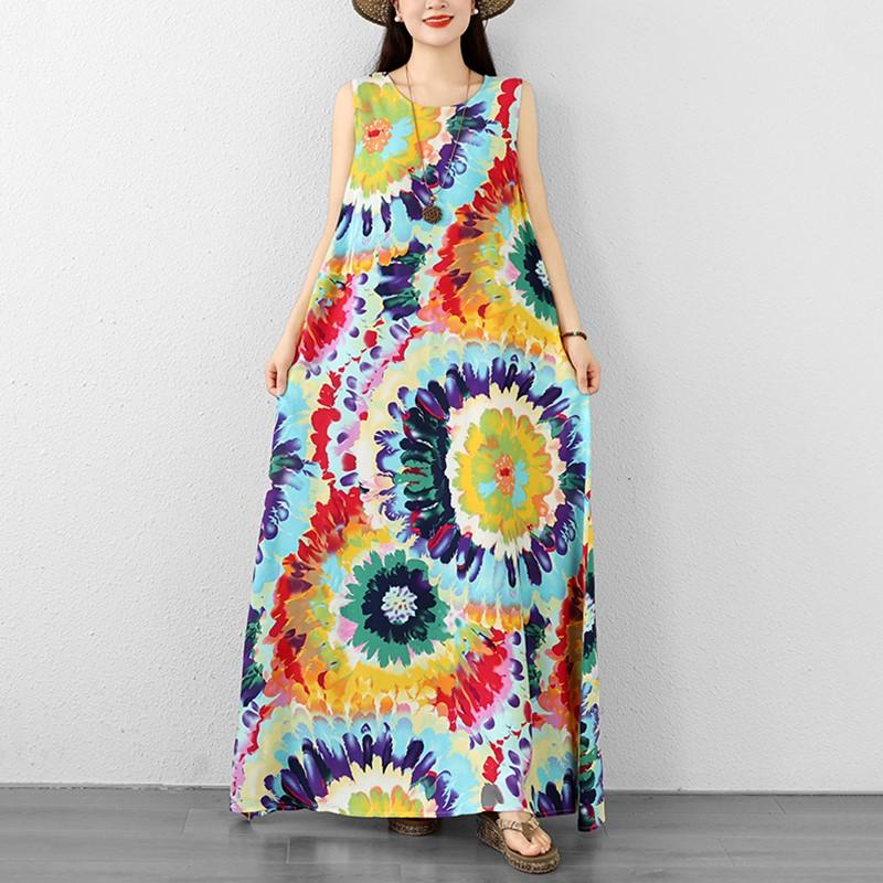 Sleeveless Plus size Cotton vintage Floral new in dresses for women casual loose maxi long summer dress
Sleeveless Plus size Cotton vintage Floral new in dresses for women casual loose maxi long summer dress