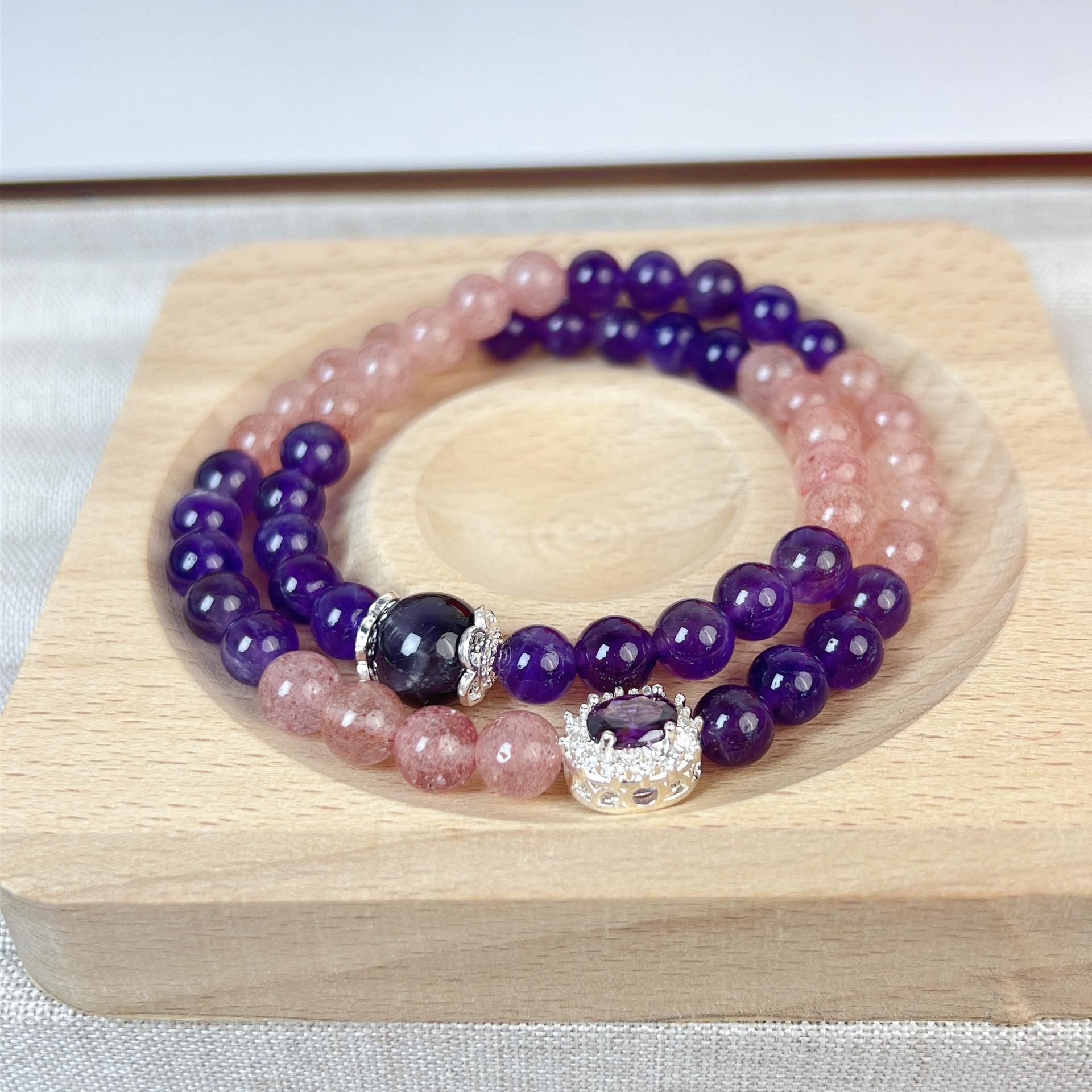 Amethyst Strawberry Crystal Stacked Bracelet Bangles Women Fashion Jewelry accessories Gift
Amethyst Strawberry Crystal Stacked Bracelet Bangles Women Fashion Jewelry accessories Gift