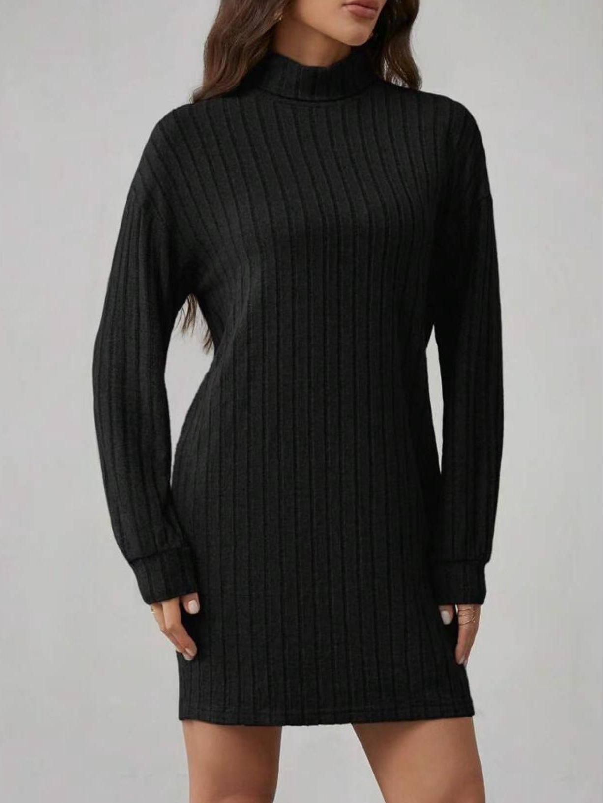 2025 Autumn/Winter Women s High Neck Ribbed Fleece Bodycon Dress S чорний
2025 Autumn/Winter Women s High Neck Ribbed Fleece Bodycon Dress S чорний
