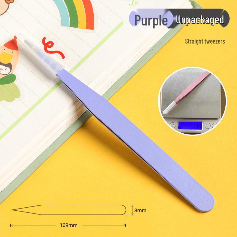 Macaron Pink Stainless Steel Eyelash Tweezers with Colored Pointed and Bent Tips for DIY and Journaling
Macaron Pink Stainless Steel Eyelash Tweezers with Colored Pointed and Bent Tips for DIY and Journaling