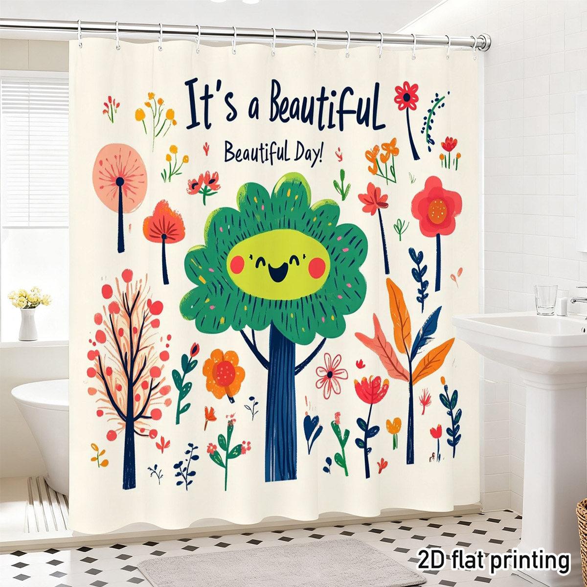 It S A Beautiful Day! Shower Curtain – Cheerful Sun Tree, Wildflowers & Botanical Whimsy On Cream, Waterproof Polyester W60H190(CM)-1 Pcs
It S A Beautiful Day! Shower Curtain – Cheerful Sun Tree, Wildflowers & Botanical Whimsy On Cream, Waterproof Polyester W60H190(CM)-1 Pcs