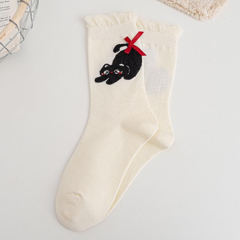 3D Animal Cartoon Lace Socks for Women - Trendy Autumn Mid-Calf Flocking Design One Size білий
3D Animal Cartoon Lace Socks for Women - Trendy Autumn Mid-Calf Flocking Design One Size білий