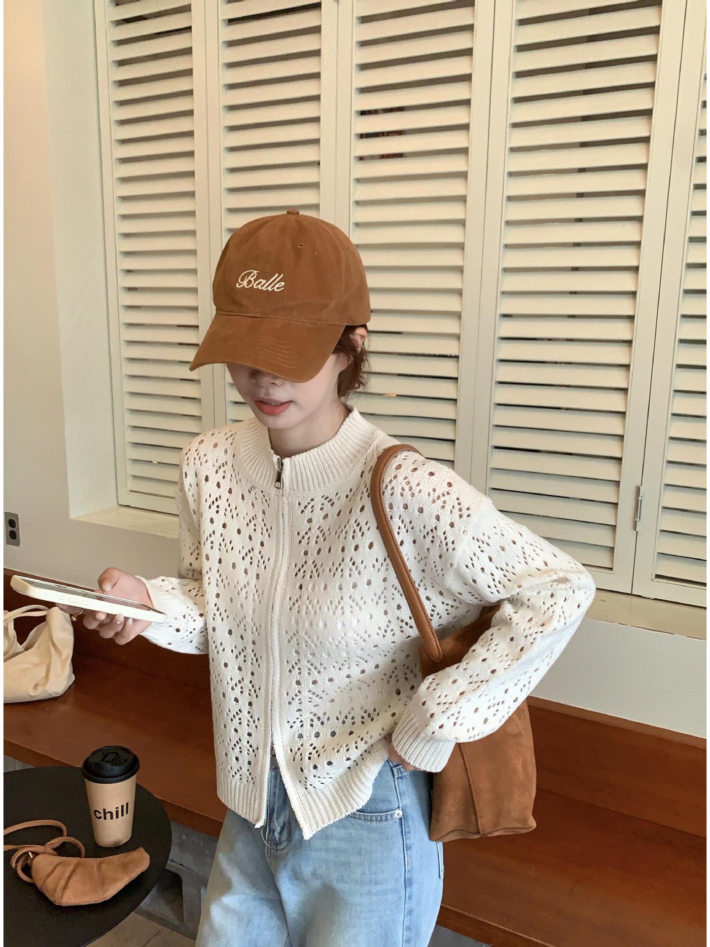 Women s Korean-Style Crochet Cardigan: Early Autumn Zipper Stand-Up Collar, Hollow-Out Thin Sweater S (fits 80-100 jin)
Women s Korean-Style Crochet Cardigan: Early Autumn Zipper Stand-Up Collar, Hollow-Out Thin Sweater S (fits 80-100 jin)