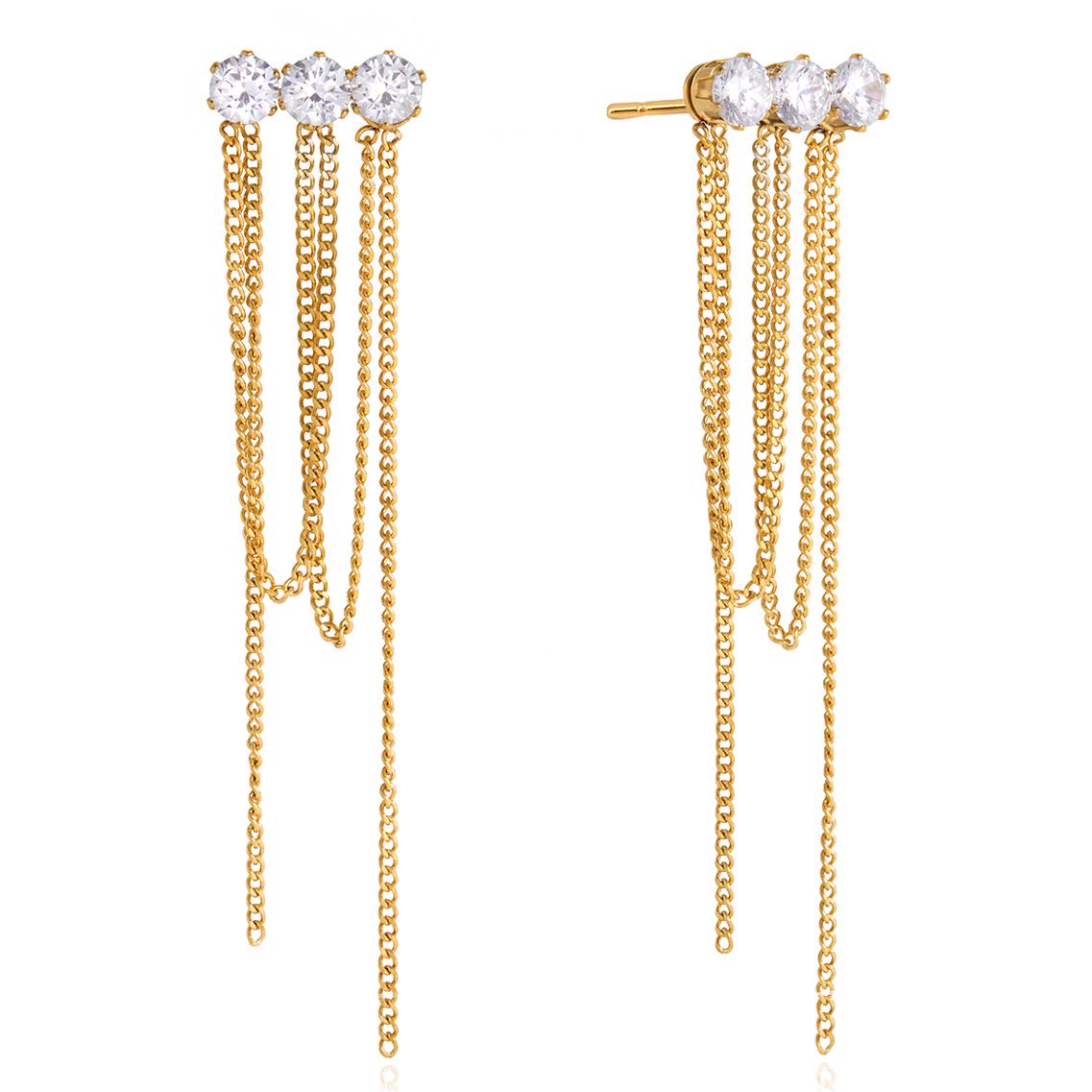 Yori Delicate Cubic Zirconia Drop Tassel Earrings 18K PVD Plated Stainless Steel Charm New Arrivals Daily Jewelry Gift
Yori Delicate Cubic Zirconia Drop Tassel Earrings 18K PVD Plated Stainless Steel Charm New Arrivals Daily Jewelry Gift