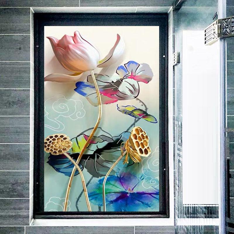 3D Modern Window Stickers Glass Film Static Cling Lotus Design Removable Door Home Office Decal Custom Size for Bathroom 30X55cm
3D Modern Window Stickers Glass Film Static Cling Lotus Design Removable Door Home Office Decal Custom Size for Bathroom 30X55cm