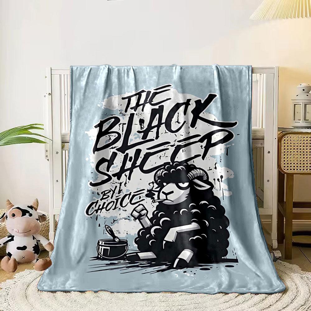 A black sheep holding a brush with graffiti-style text above it. for all seasons blanket lunch break throw gift 80cm x 120cm
A black sheep holding a brush with graffiti-style text above it. for all seasons blanket lunch break throw gift 80cm x 120cm
