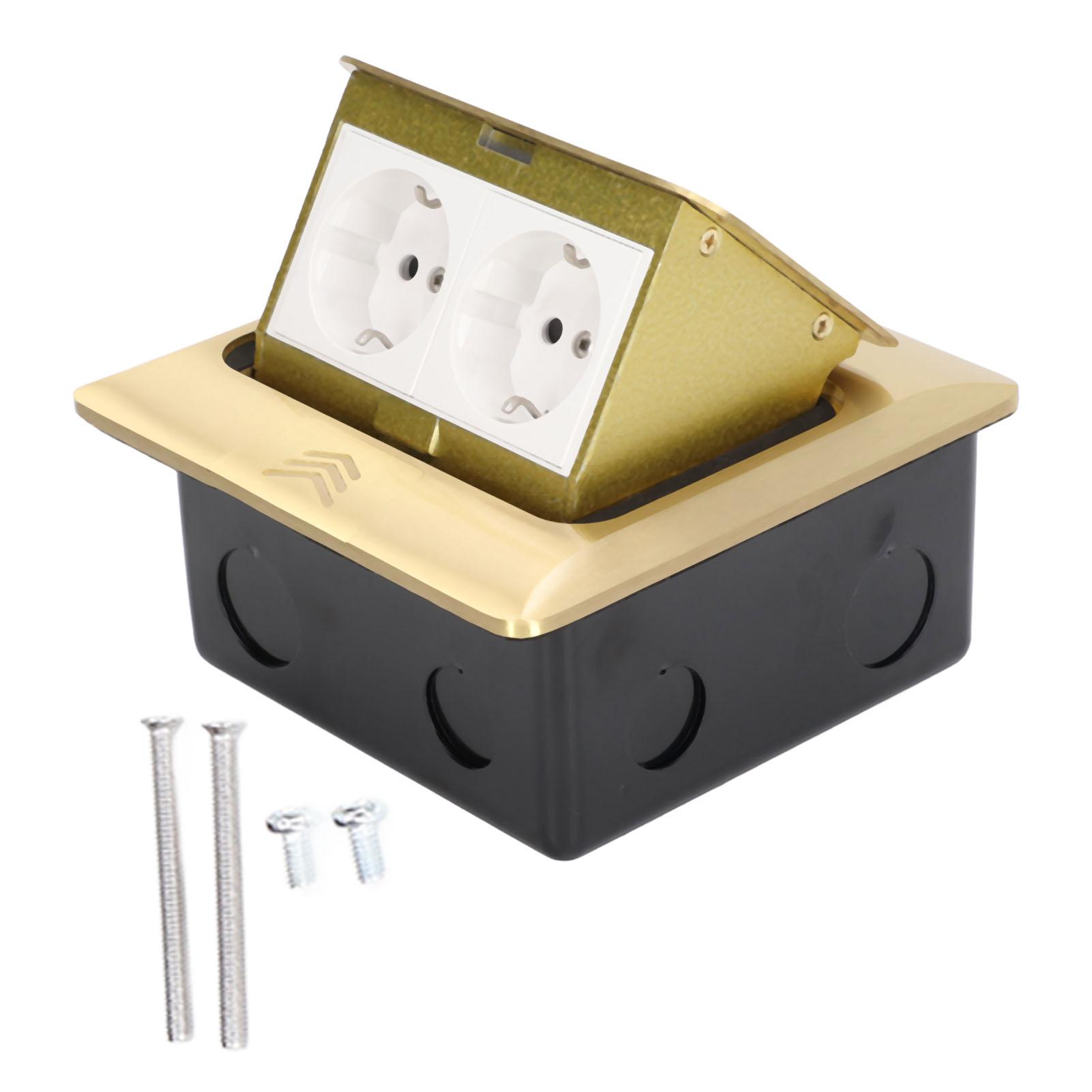 Pop Up Floor Outlet EU Standard 2 Position Desktop Receptacle Socket Brass Golden 16A AC250V
Pop Up Floor Outlet EU Standard 2 Position Desktop Receptacle Socket Brass Golden 16A AC250V