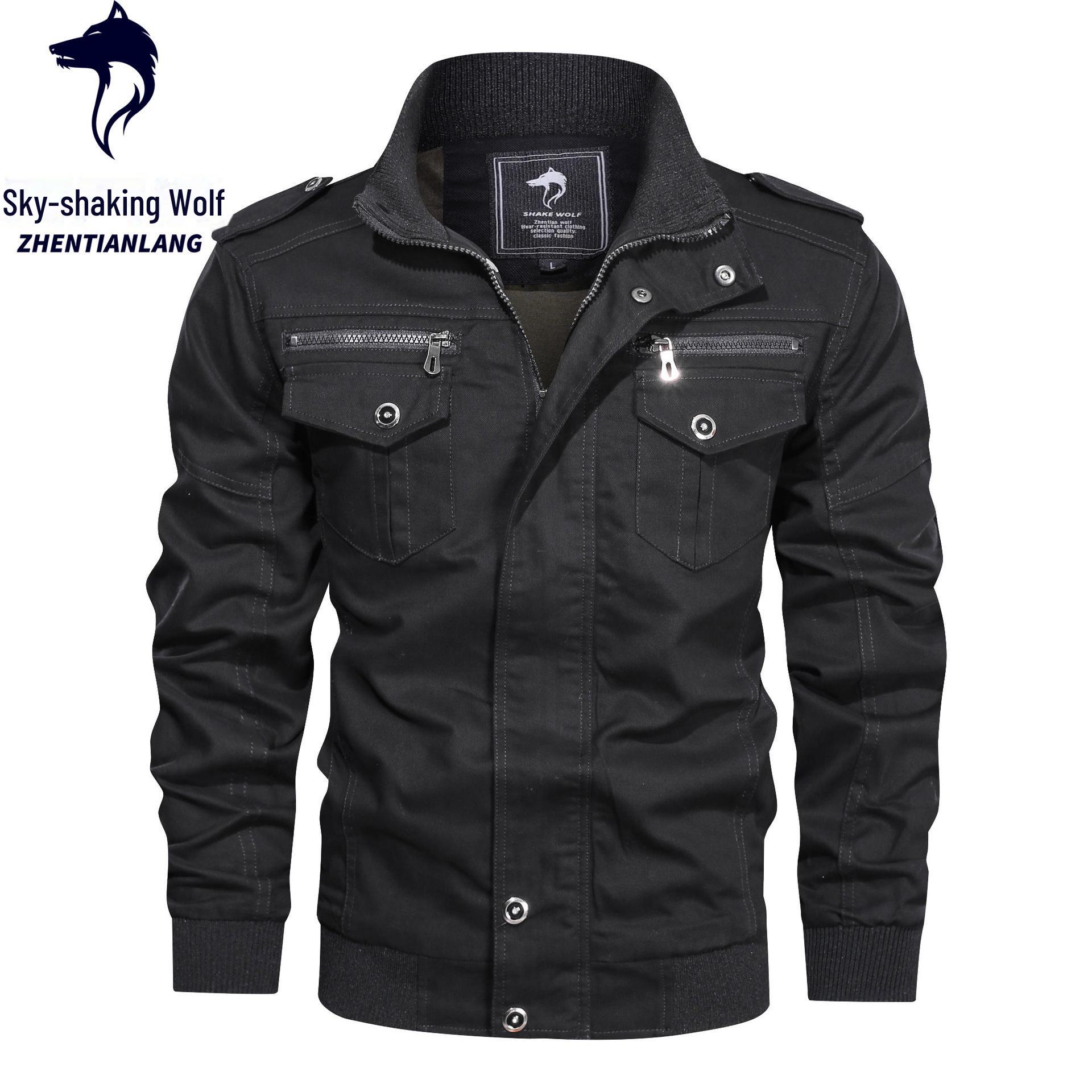 Мужские куртки в стиле милитари из стираного хлопка с множеством карманов — европейская и американская версии L чёрный
Мужские куртки в стиле милитари из стираного хлопка с множеством карманов — европейская и американская версии L чёрный